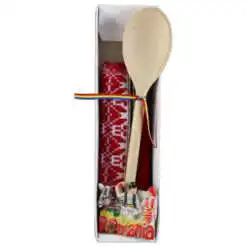 Set cadou prosop cu lingurita lemn si magnet frigider