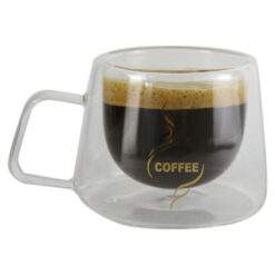 Ceasca de sticla cu pereti dublii 9x7 CM "Coffee"