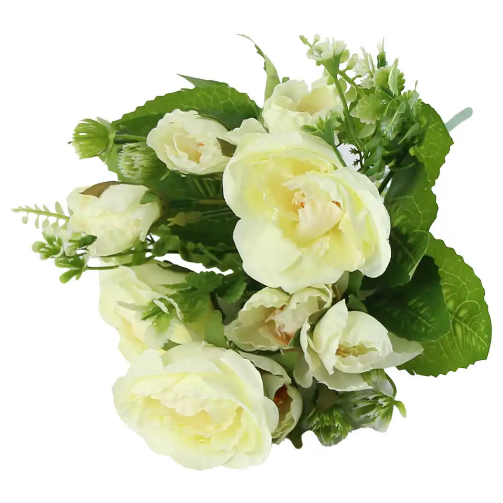 Buchet artificial cu flori si frunze 30 CM Buchet artificial cu flori si frunze 30 CM