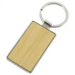 Breloc pentru personalizare din lemn si metal