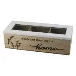 Cutie pentru plicuri de ceai 24x17x7 CM din lemn si sticla