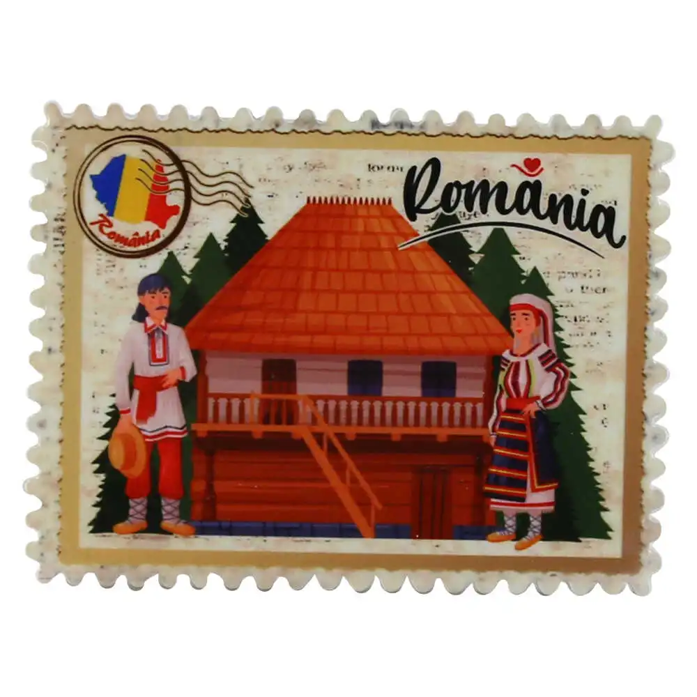 Magnet din ceramica "Romania" 8x6 CM Magnet din ceramica "Romania" 8x6 CM