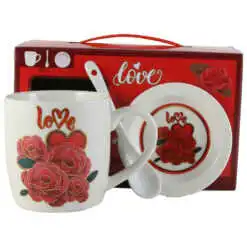 Cana cu farfurie si lingurita