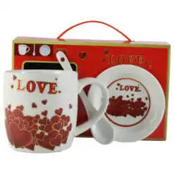 Cana cu farfurie si lingurita