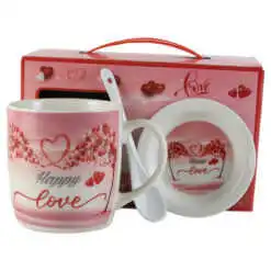 Cana cu farfurie si lingurita