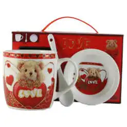 Cana cu farfurie si lingurita