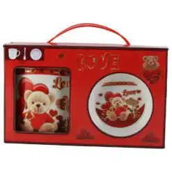 Cana cu farfurie si lingurita