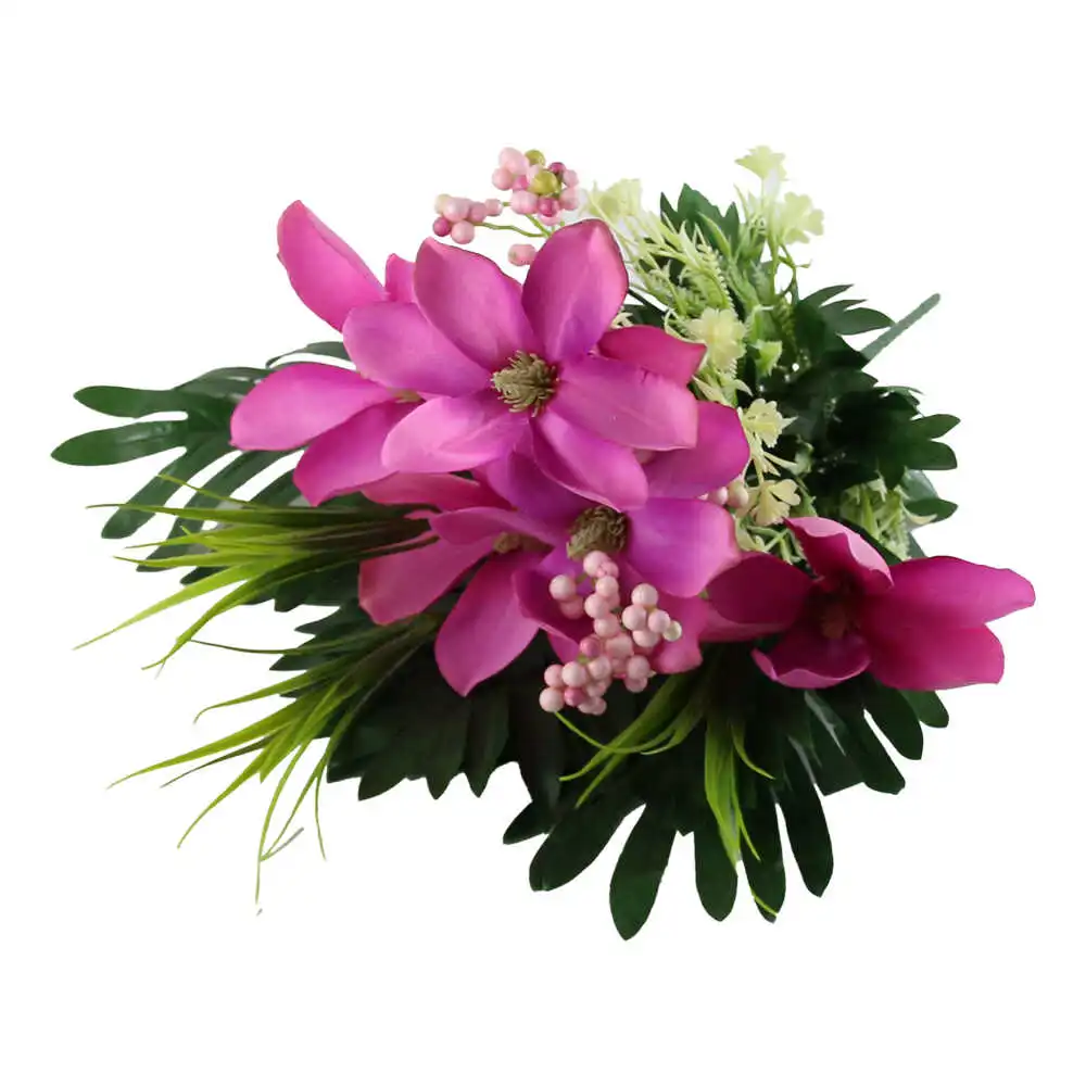 Buchet artificial cu frunze si flori 50 CM