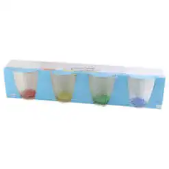 Set 4 pahare din sticla colorata 300 ml