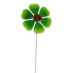 Pick floare din metal cu buburuza/fluture 13x68 CM