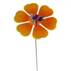 Pick floare din metal cu buburuza/fluture 13x68 CM