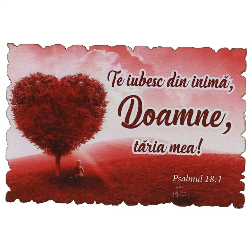 Magnet frigider din lemn "Te iubesc din inima Magnet frigider din lemn "Te iubesc din inima