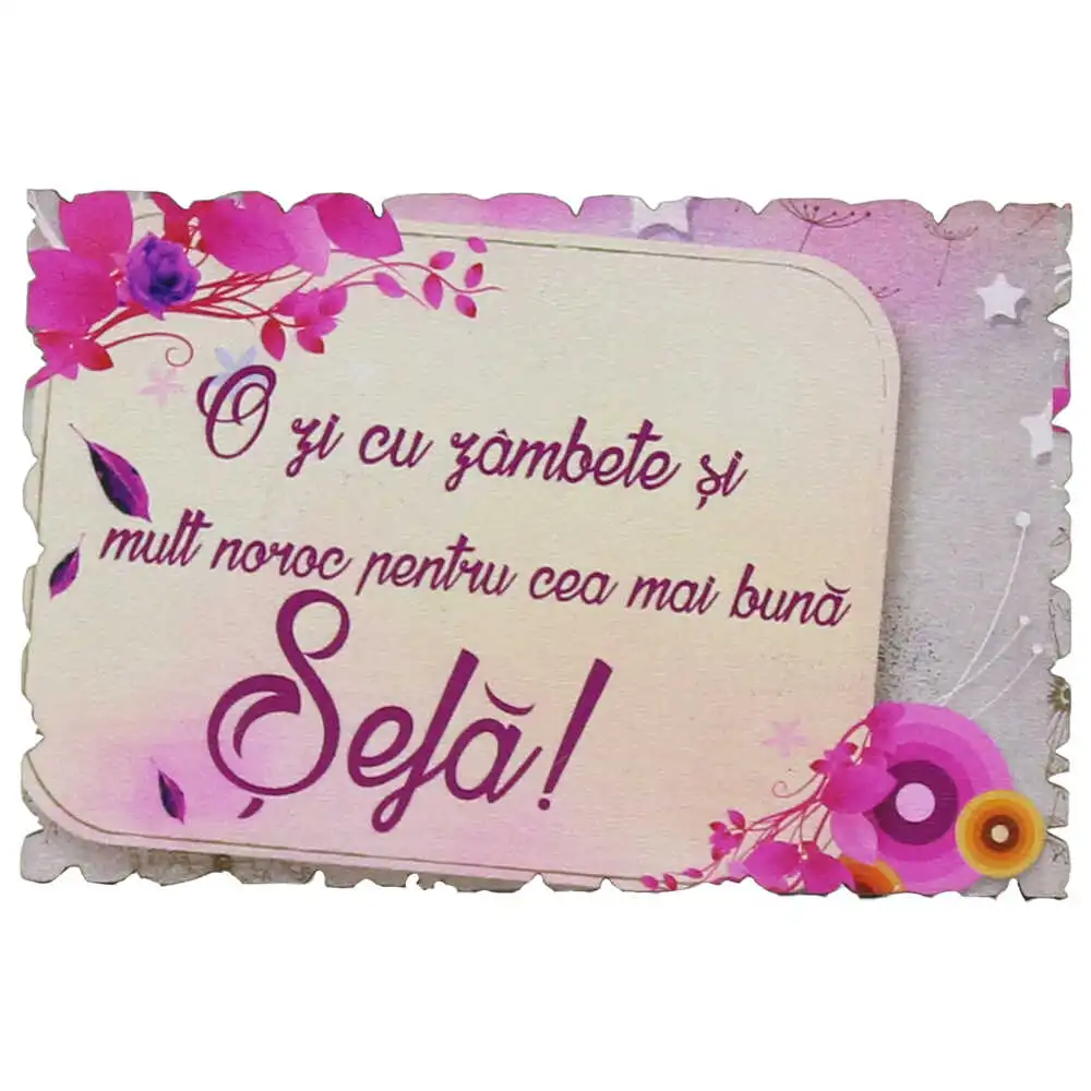Magnet frigider din lemn "Pentru cea mai buna Sefa!" 9x6 CM Magnet frigider din lemn "Pentru cea mai buna Sefa!" 9x6 CM