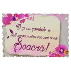 Magnet frigider din lemn "Pentru cea mai buna Soacra!" 9x6 CM