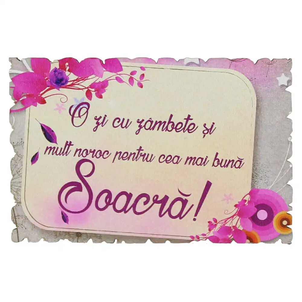 Magnet frigider din lemn "Pentru cea mai buna Soacra!" 9x6 CM Magnet frigider din lemn "Pentru cea mai buna Soacra!" 9x6 CM