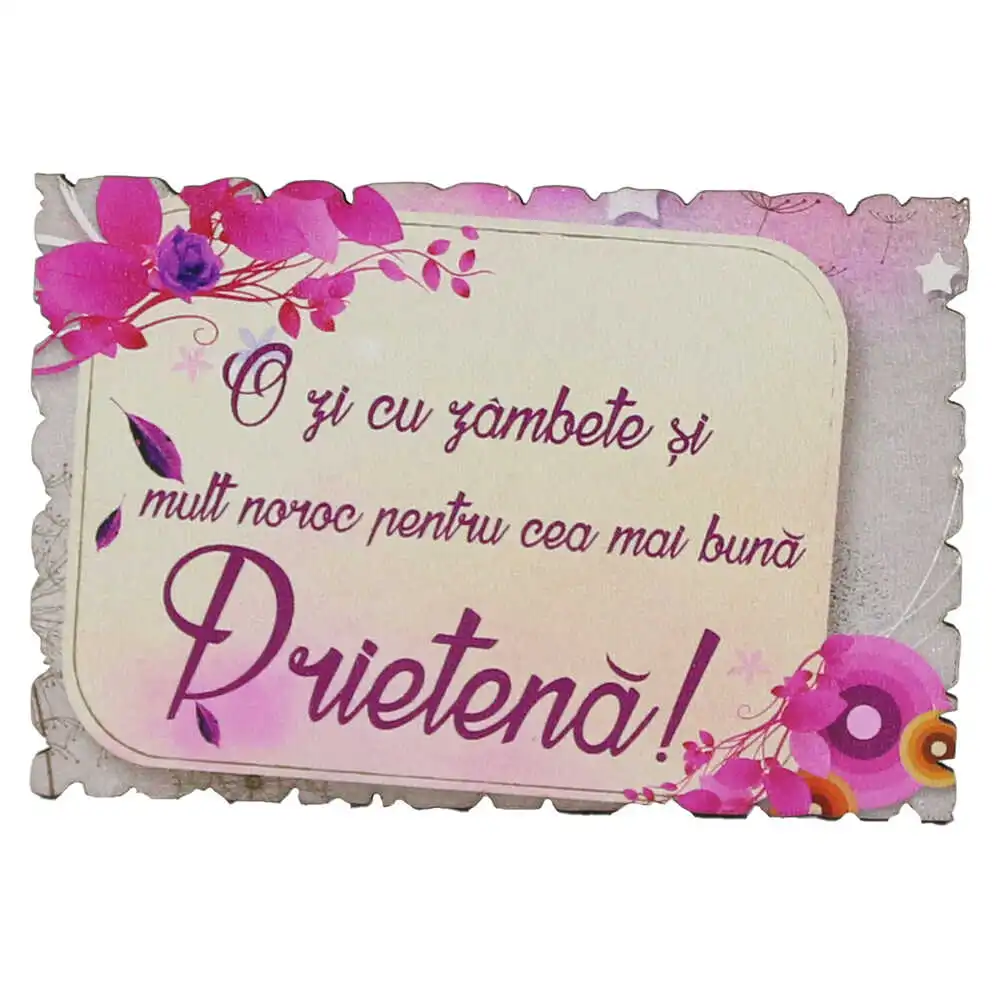 Magnet frigider din lemn "Pentru cea mai buna Prietena!" 9x6 CM Magnet frigider din lemn "Pentru cea mai buna Prietena!" 9x6 CM