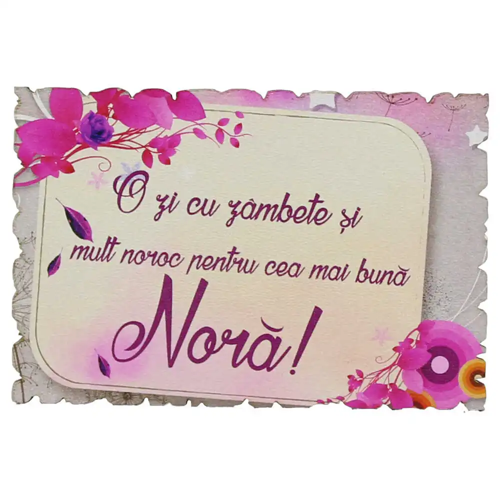 Magnet frigider din lemn "Pentru cea mai buna Nora!" 9x6 CM Magnet frigider din lemn "Pentru cea mai buna Nora!" 9x6 CM