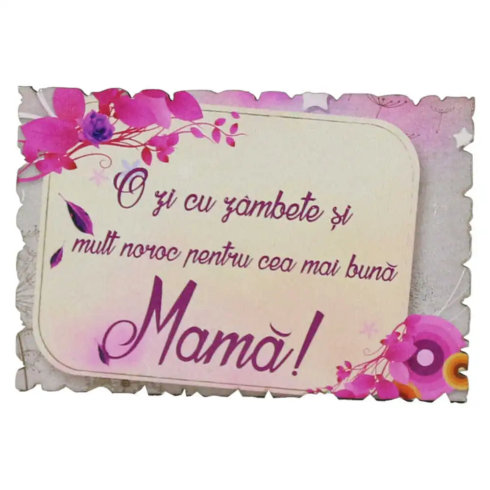 Magnet frigider din lemn "Pentru cea mai buna Mama!" 9x6 CM Magnet frigider din lemn "Pentru cea mai buna Mama!" 9x6 CM