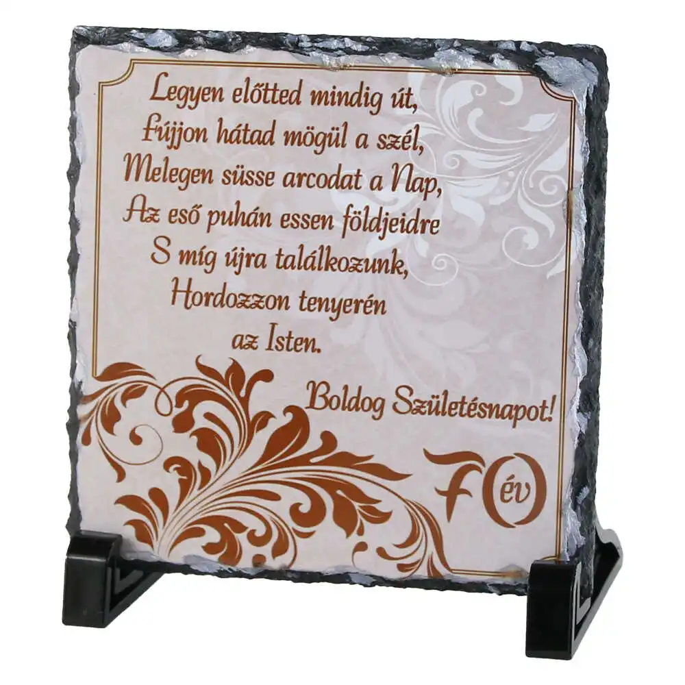 Placa ardezie "Boldog szuletesnapot 70!" 14x14 CM Placa ardezie "Boldog szuletesnapot 70!" 14x14 CM