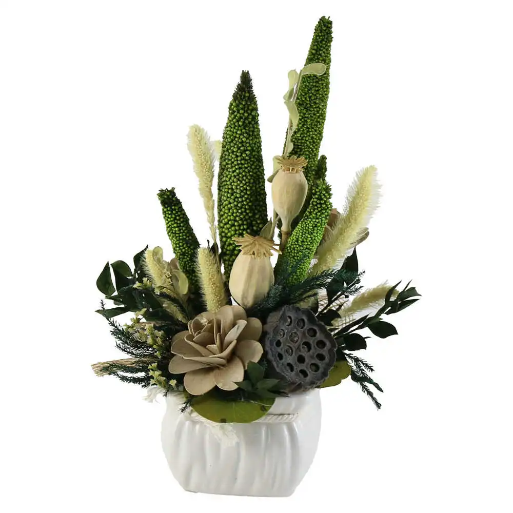 Aranjament floral Ghiveci cu plante uscate 25 CM