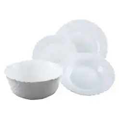 Serviciu masa pentru 6 persoane din sticla opal - 19 piese