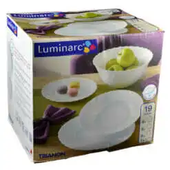 Serviciu masa pentru 6 persoane din sticla opal - 19 piese