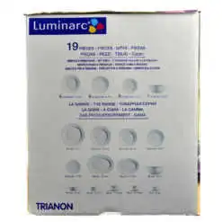 Serviciu masa pentru 6 persoane din sticla opal - 19 piese