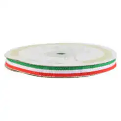 Rola panglica drapel rosu/alb/verde 10 mm x 10 m