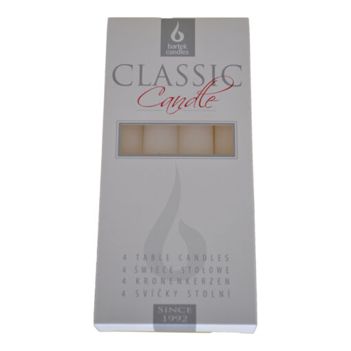 Set 4 lumanari clasice - 21x170 mm - 2 culori (Rosu/Alb)