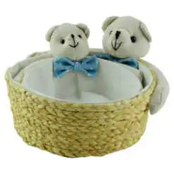 Set 2 cosuri impletite cu iepurasi