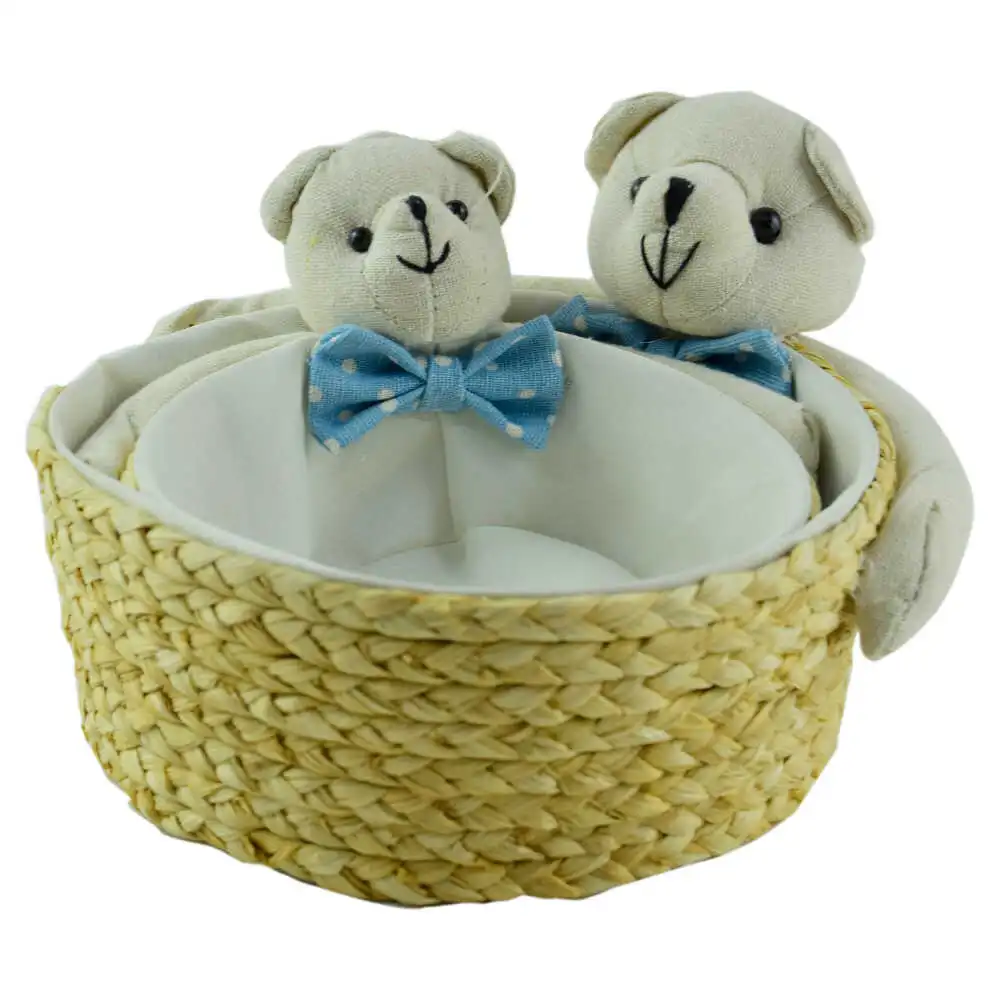 Set 2 cosuri impletite cu husa ursulet 21 x 22 x 12 cm Set 2 cosuri impletite cu husa ursulet 21 x 22 x 12 cm