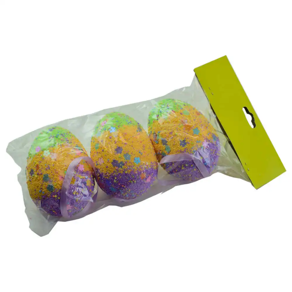 Set 3 oua colorate pentru Pasti din plastic - Design cu flori Set 3 oua colorate pentru Pasti din plastic - Design cu flori