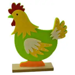 Figurina gaina de Paste din pasla pe talpa de lemn 25 CM