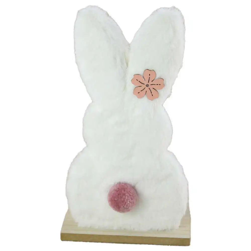 Figurina iepuras de Paste din plus si lemn 26 CM Figurina iepuras de Paste din plus si lemn 26 CM