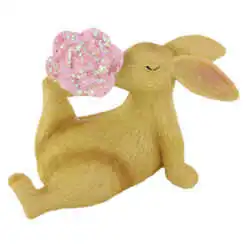 Figurina Iepuras cu trandafir din rasina 13 CM