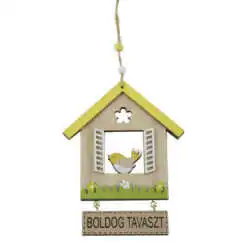 Decoratiune pentru usa din lemn cu Pasare "Boldog Tavaszt" 12?26 CM