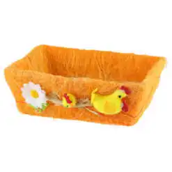 Cos din sisal decorat cu gaina si pui 20x16x7 cm