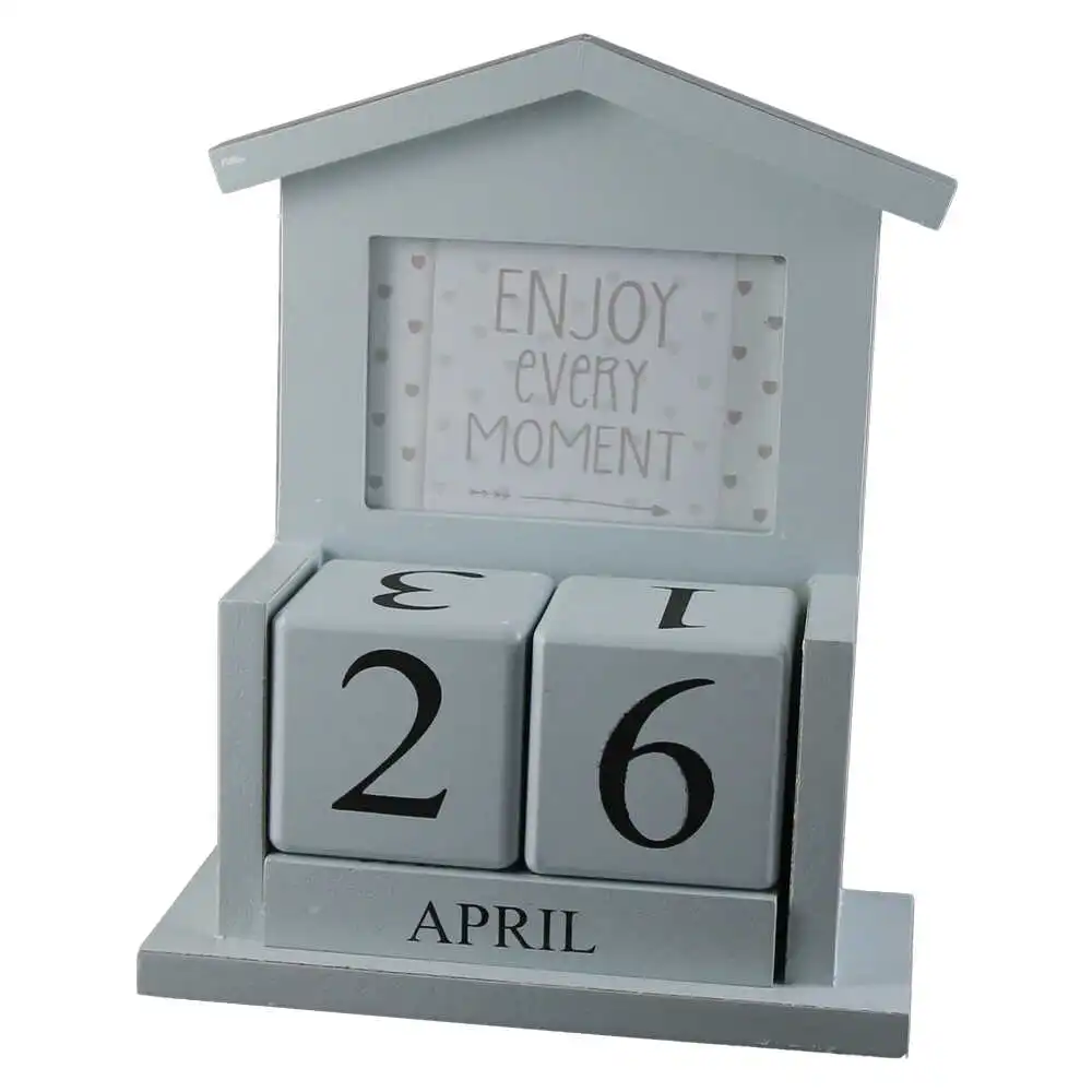 Calendar perpetuu din lemn cu rama foto 19x24 CM Calendar perpetuu din lemn cu rama foto 19x24 CM