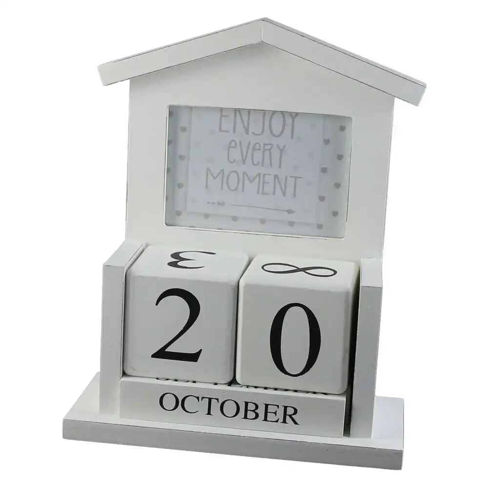 Calendar perpetuu din lemn cu rama foto 19x24 CM Calendar perpetuu din lemn cu rama foto 19x24 CM