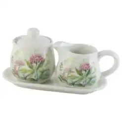 Suport din ceramica cu zaharnita si cana lapte