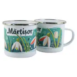 Cana metalica emailata 240 ml "Martisor"