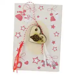 Martisor Buburuza din lemn 2 CM