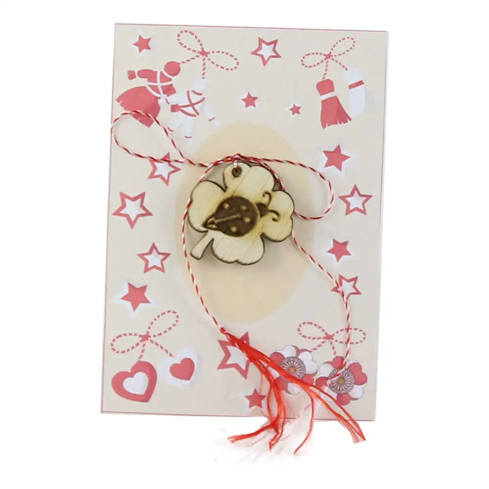 Martisor Buburuza din lemn 2 CM