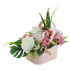 Aranjament floral cu decor 24x22 CM