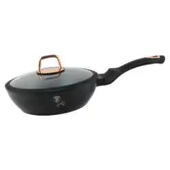 Tigaie cu capac Berlinger Haus din aluminiu marmorata 24 CM - Colectia Black Rose