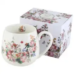 Cana portelan 430 ml "Flowers White"