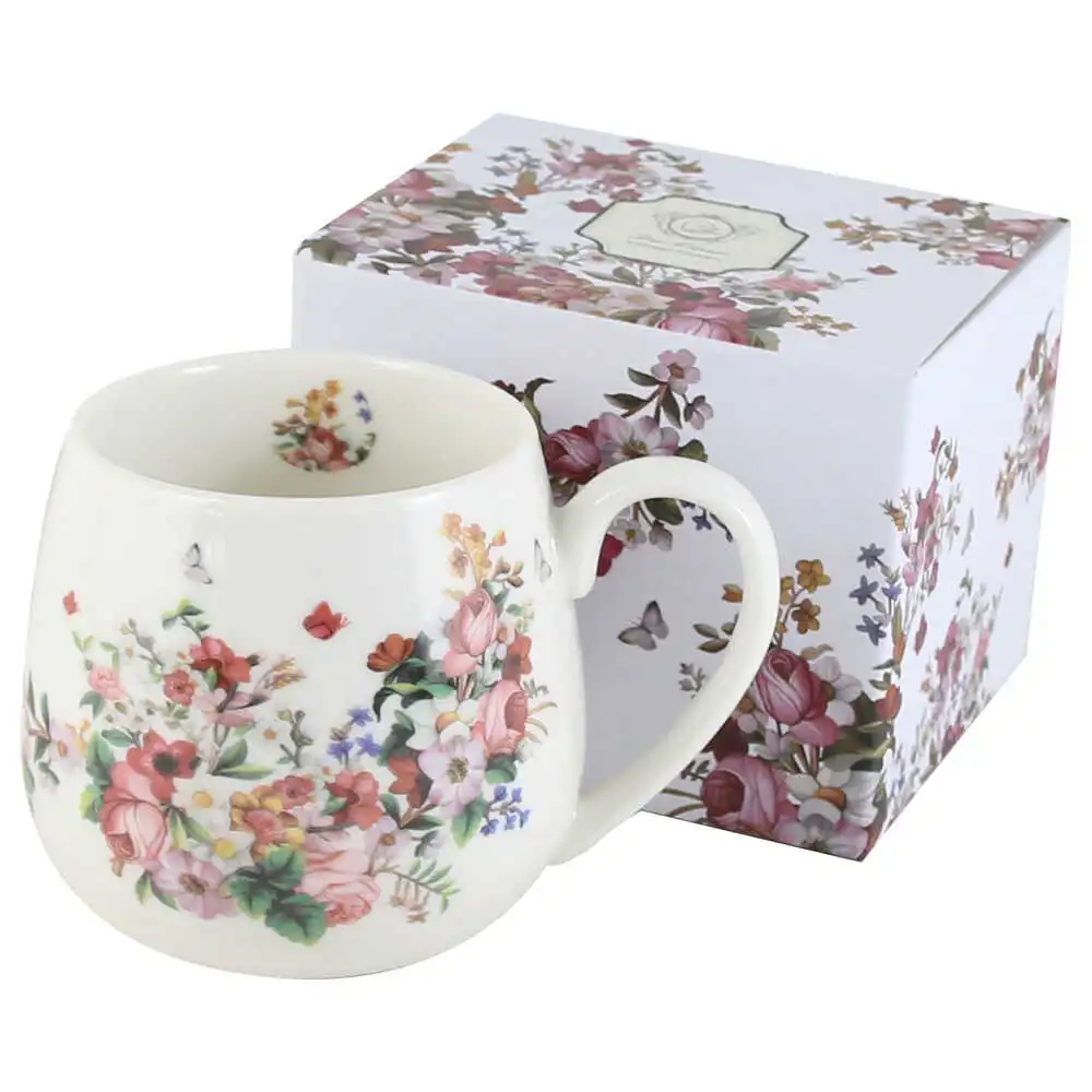 Cana portelan 430 ml "Flowers White"