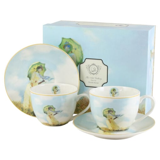 Set 2 cesti cu farfurii din portelan 280 ml