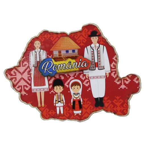 Magnet frigider din lemn "Romania" 10x8 CM