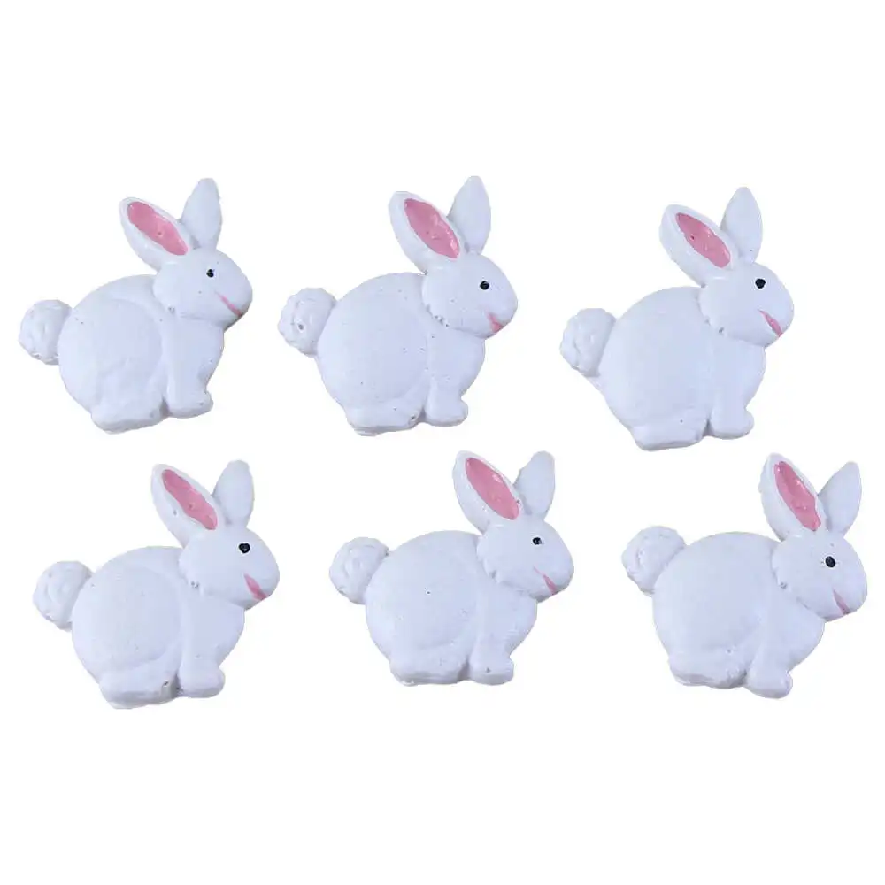 Set 6 decor din rasina Iepuras 3.5 CM Set 6 decor din rasina Iepuras 3.5 CM